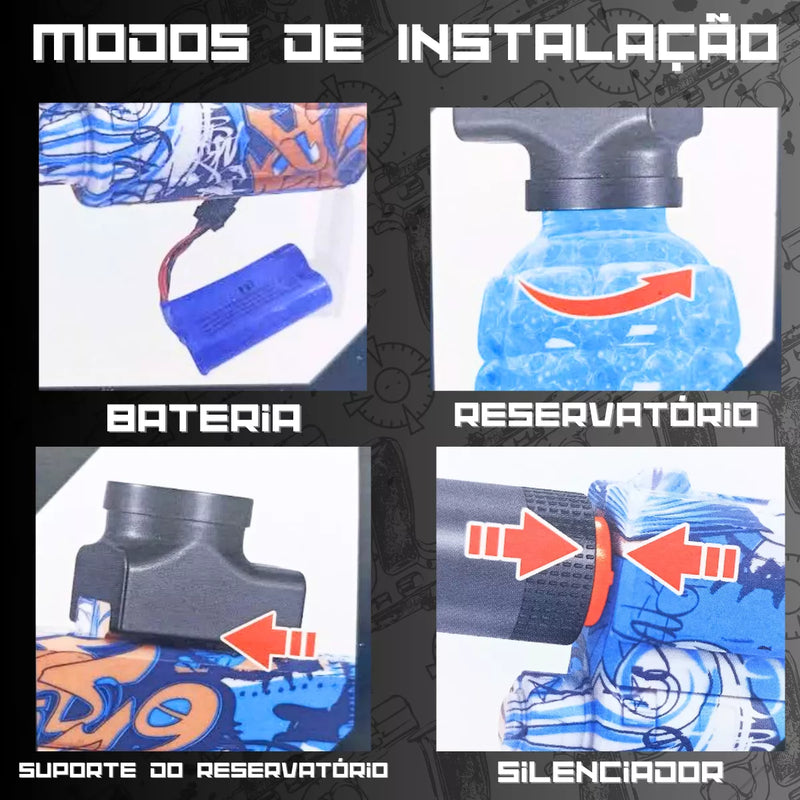 Brinquedo Arma Grafite Bolinhas De Gel Elétrica Automática