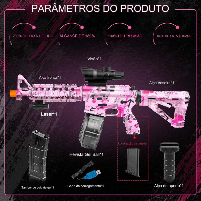 Arminha de Gel M4A16 Rosa Turbo Elétrica Automática